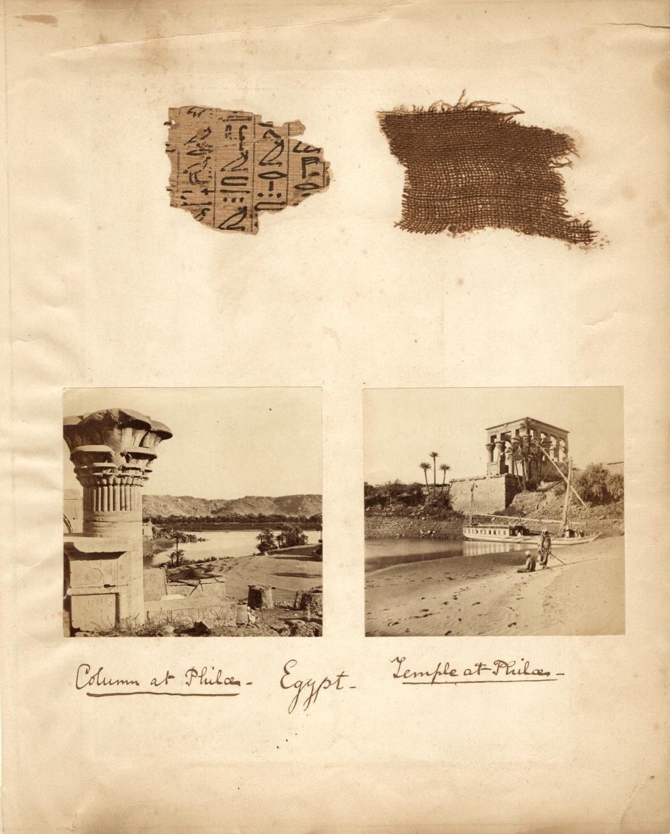 Francis FRITH, Philae, Morceaux de Papyrus et de Momie, Egypte c.1857 tirages albuminés