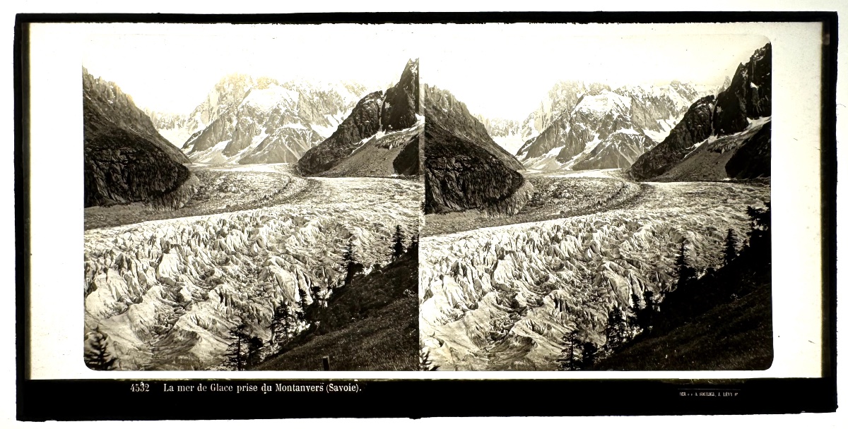 Ferrier et Soulier Plaque de verre stéréo "Mer de Glace, Chamonix" c. 1870 photographie-photo-2