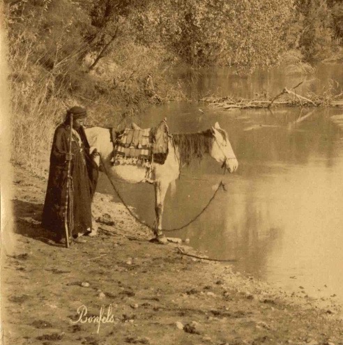 Felix BONFILS(1831-1885)  Cours du Jourdain c.1870 tirage albuminé d'époque photographie-photo-2