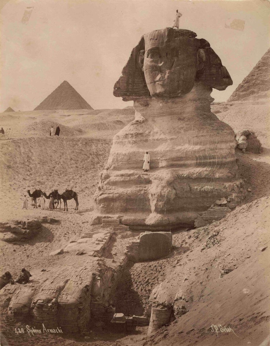 Pascal SEBAH (1823-1886) Le Sphinx,  Egypte c.1880 Tirage albuminé 