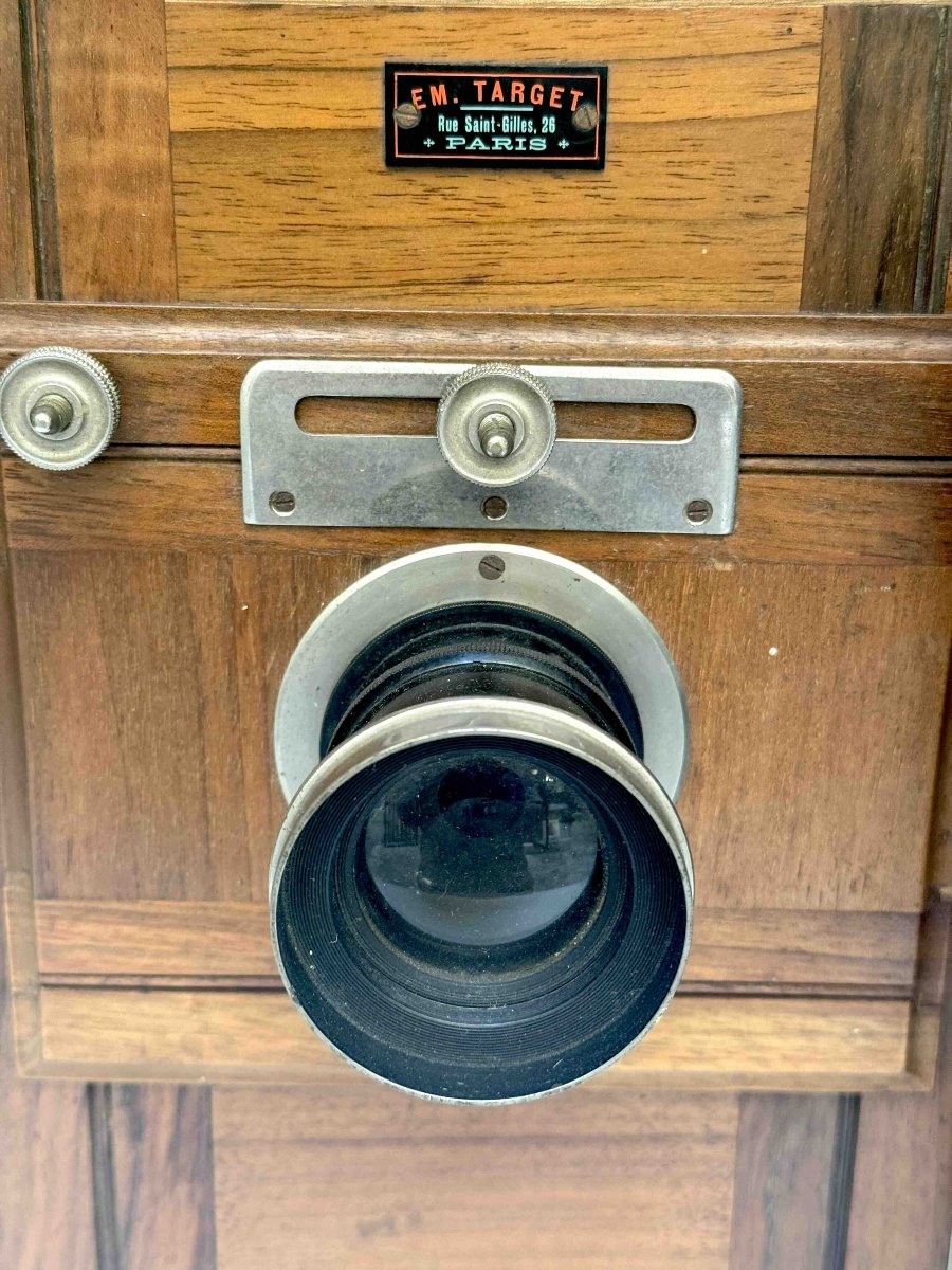 Target 13 X 18 Travel Camera And Its Two Frames, Circa 1900-photo-2