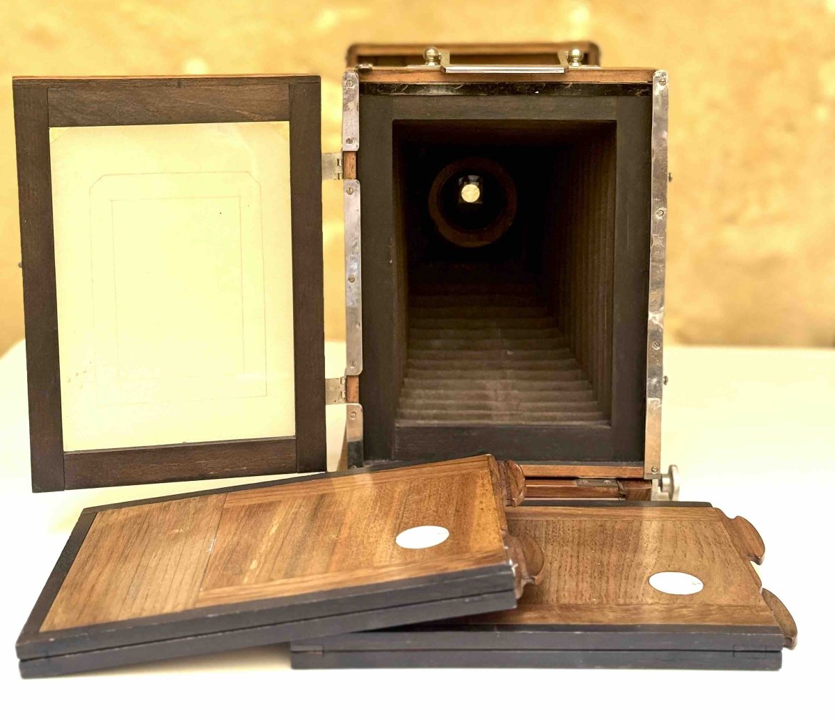 Target 13 X 18 Travel Camera And Its Two Frames, Circa 1900-photo-6