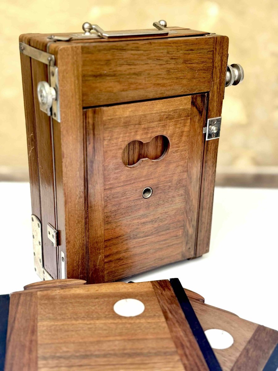 Target 13 X 18 Travel Camera And Its Two Frames, Circa 1900-photo-7