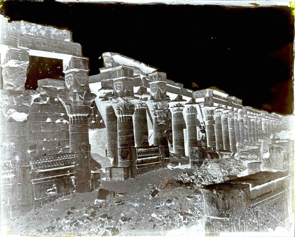 Felix Bonfils (1831–1885) Collodion Glass Plate “philae,” Circa 1867, Photograph