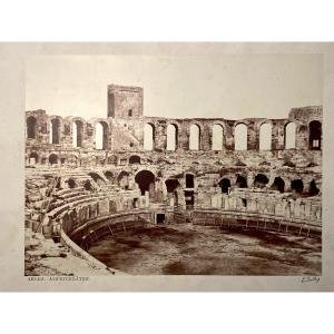 Edouard Baldus (1813-1889) Les Arènes d'Arles Albumen Print Signed C.1867