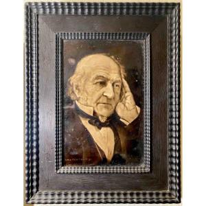 Portrait De William Gladstone Sur Tuile De Porcelaine Par Sherwin And Cotton