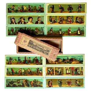 Ernst Plank Set Of 12 Glass Plates For Magic Lanterns C.1870 