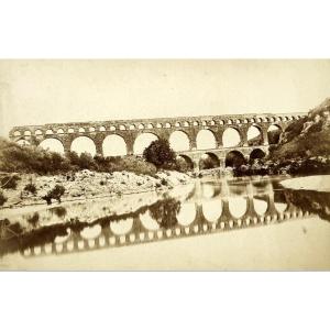 Edouard BALDUS (1813-1889) Le Pont du Gard, circa 1861 photographie tirage albuminé d'époque