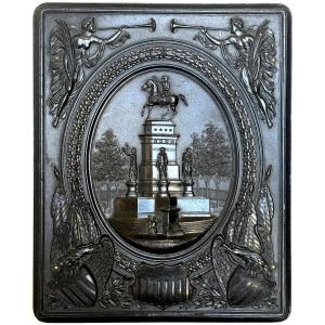 Grand Union Case In Relief, S. Peck & Co., Ambrotype 1/2 Plate, C. 1860, Vintage Photograph
