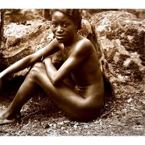 Plaque de verre positive, Nu stéréoscopique  c.1925 photographie