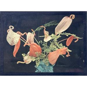 Autochrome "Bouquet de fleurs de Flamant Rose" circa 1920