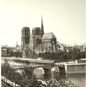Ferrier et Soulier Plaque de verre stéréo "Notre Dame de Paris" c.1875