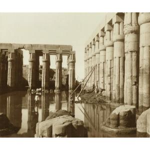 Antonio BEATO (1825-1905), Temple de Louxor, Inondations, Egypte c.1875 Tirage albuminé