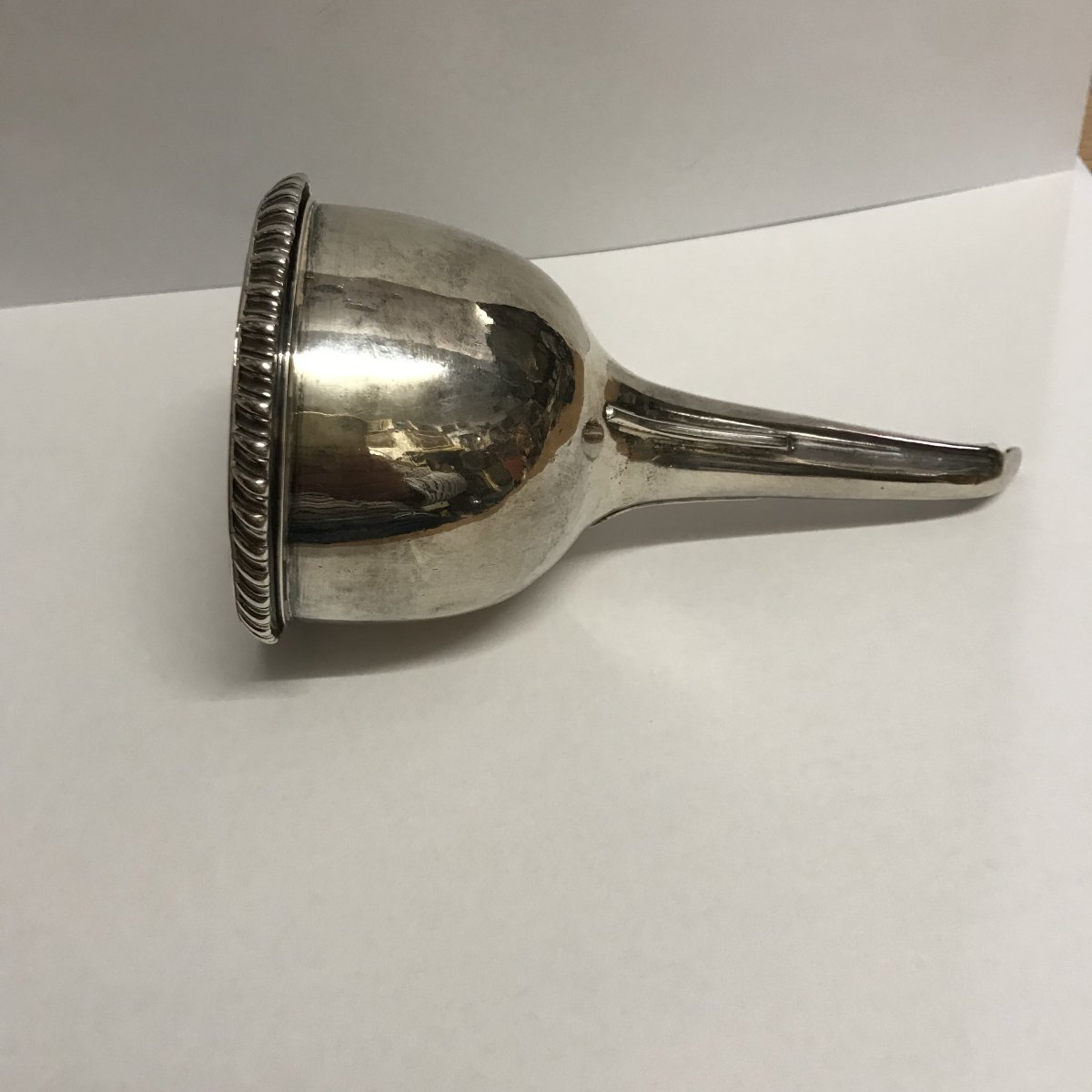 1817 English George III Wine Funnel, 925 Sterling Silver, Silversmiths R. Emes & E. Barnard-photo-3