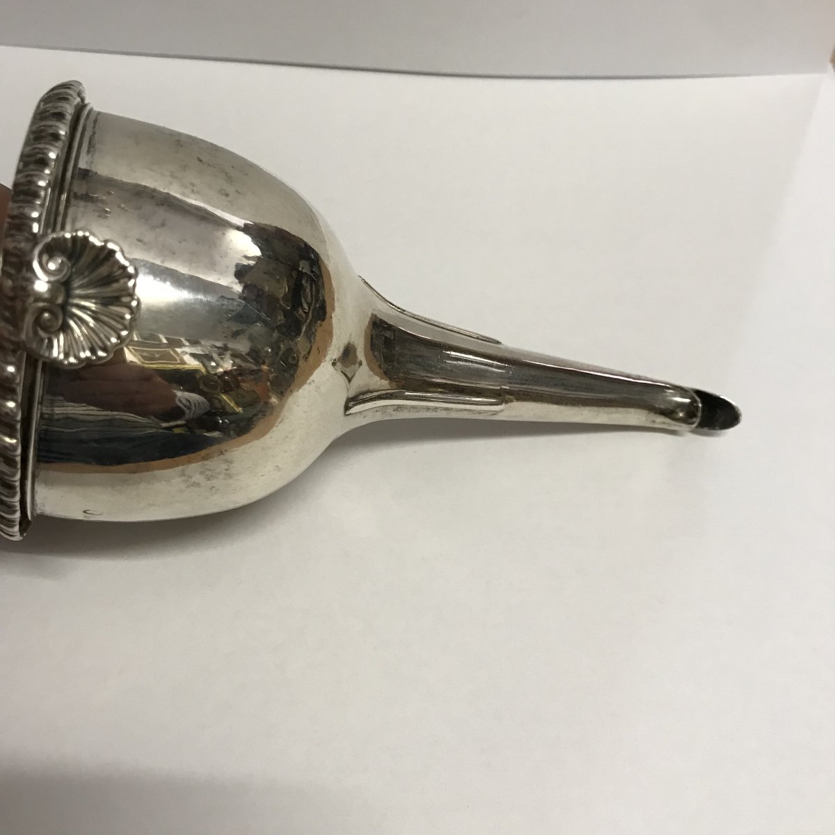1817 English George III Wine Funnel, 925 Sterling Silver, Silversmiths R. Emes & E. Barnard-photo-4