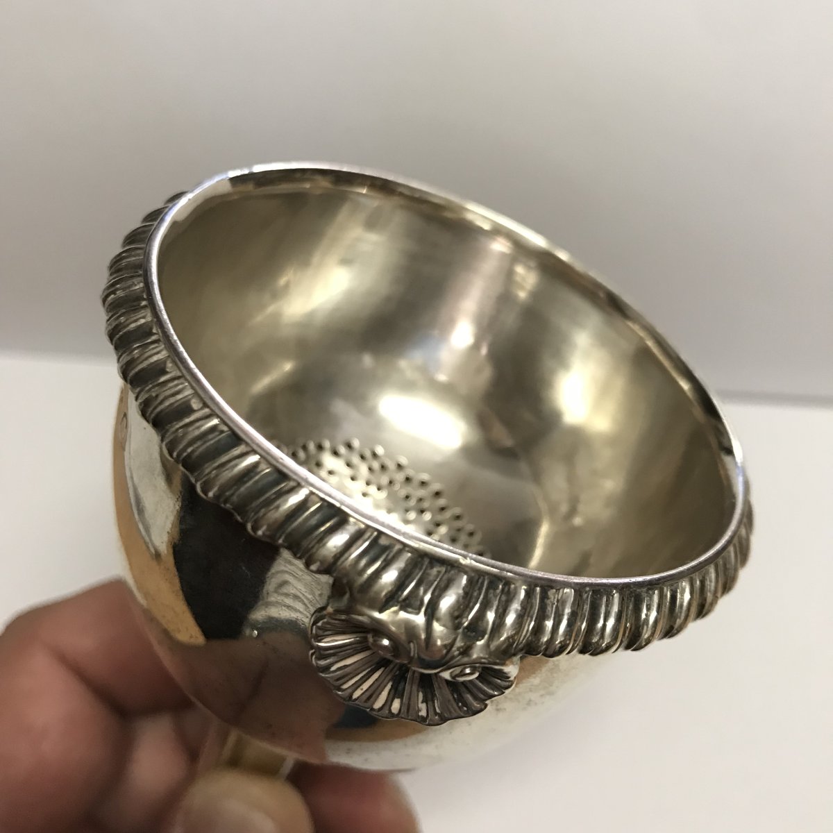 1817 English George III Wine Funnel, 925 Sterling Silver, Silversmiths R. Emes & E. Barnard-photo-5
