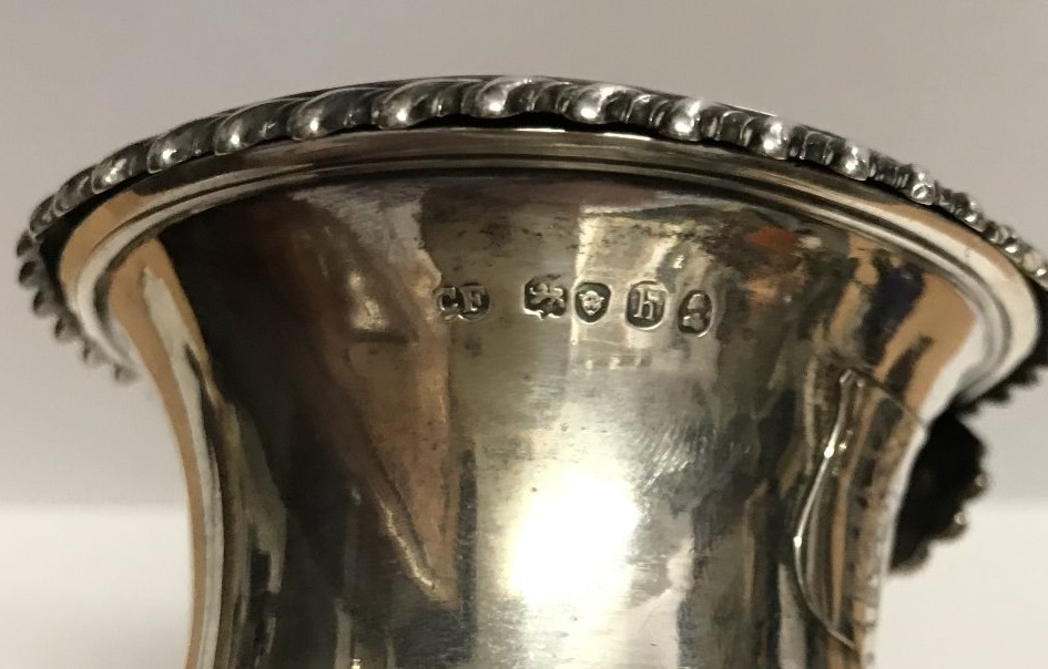 1823 English Coated Wine Decanter With Coat Of Arms, George Iv, Solid 925 Silver, By Silversmith Charles Fox, 159g-photo-1