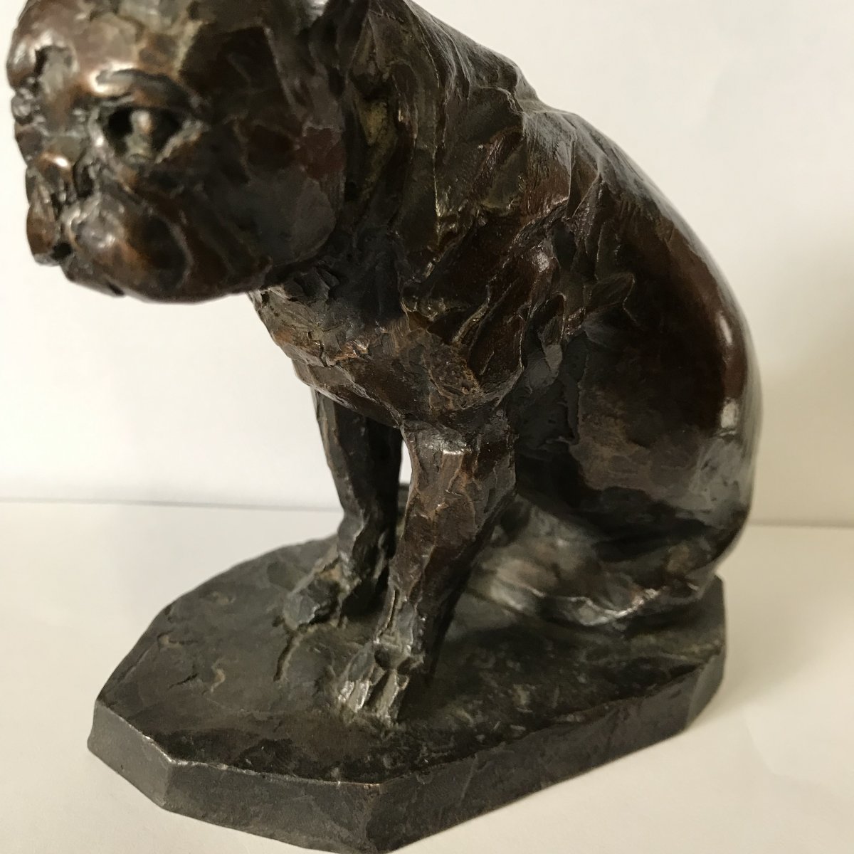 Animal Bronze By Edouard Navellier (1865–1944): *charlot The Bulldog*, Signed, No. 2/8-photo-3
