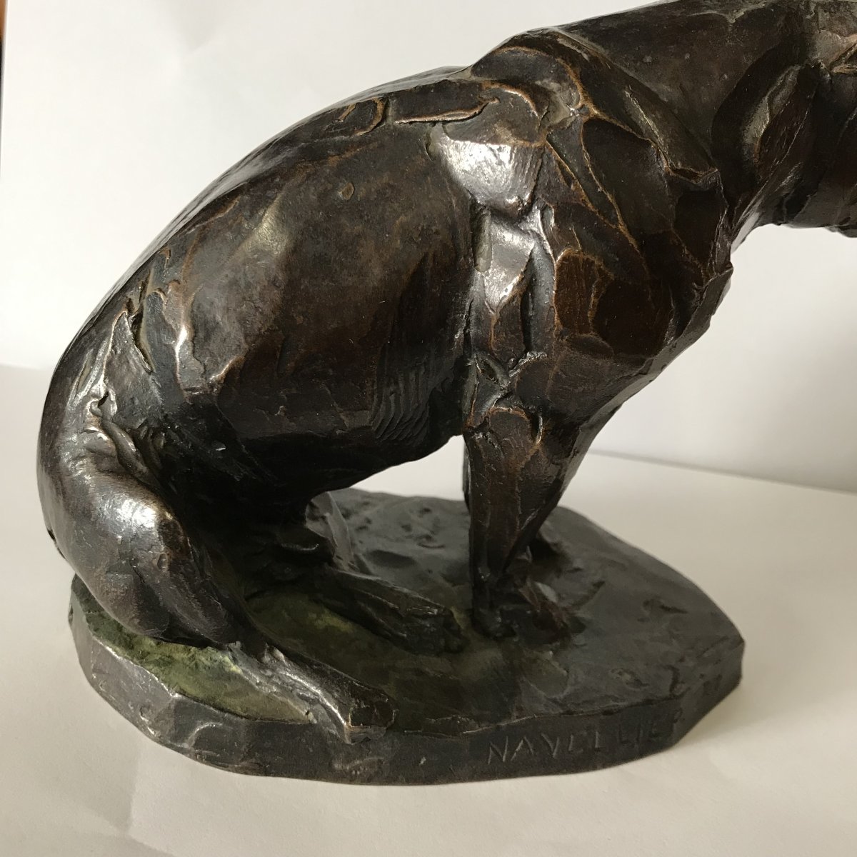 Animal Bronze By Edouard Navellier (1865–1944): *charlot The Bulldog*, Signed, No. 2/8-photo-2