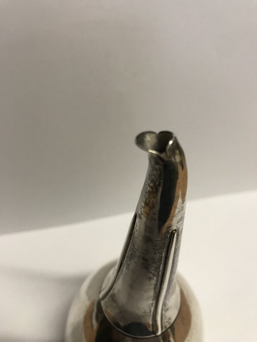English Wine Decanter From 1804, George III Period, In 925 Sterling Silver, By Silversmiths Robert & Samuel Henell-photo-1