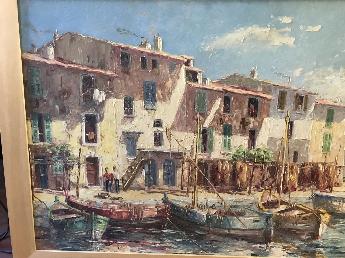 Raoul XIm, Oil Painting On Isorel Panel, Framed, From The Saint-tropez Area, In Very Good Condition-photo-1
