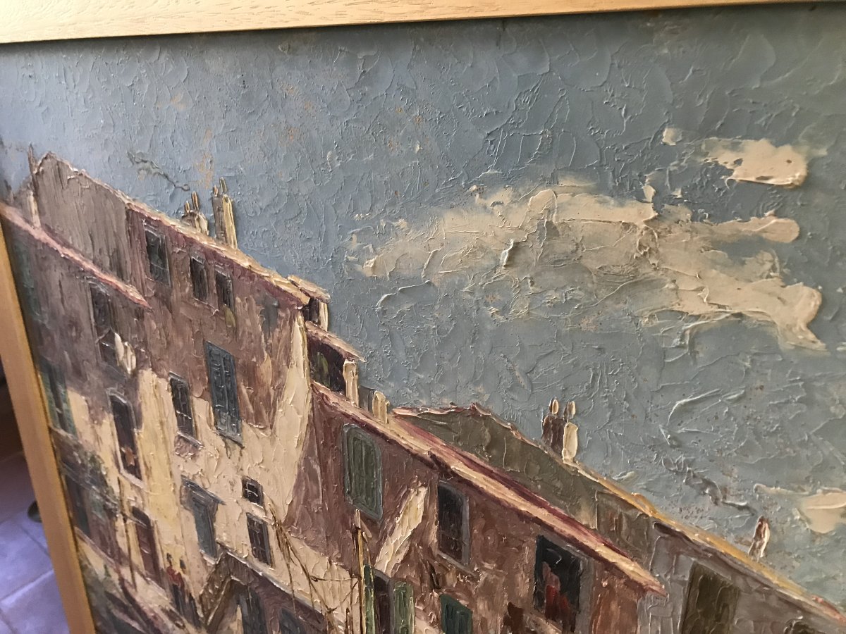 Raoul XIm, Oil Painting On Isorel Panel, Framed, From The Saint-tropez Area, In Very Good Condition-photo-5