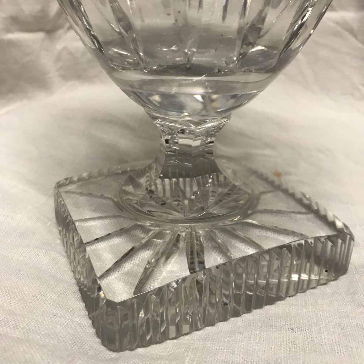 Crystal Baluster Vase From Le Creusot With A Square Base, In Perfect Condition, Circa 1850-photo-6
