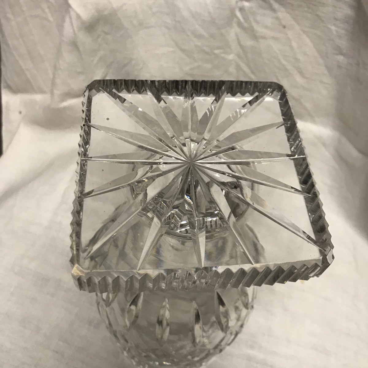 Crystal Baluster Vase From Le Creusot With A Square Base, In Perfect Condition, Circa 1850-photo-7