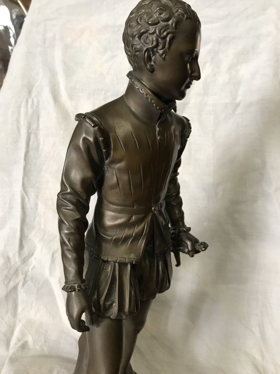 Large Bronze Statue Of Henri IV As A Child, After Bosio; Reduced Scale By Collas, F. Barbedienne, Foundry-photo-4