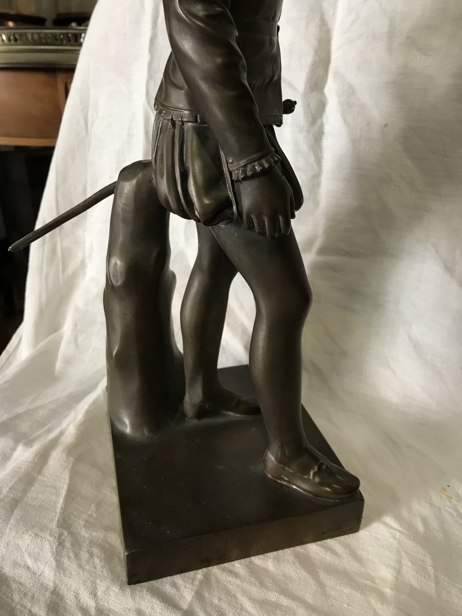 Large Bronze Statue Of Henri IV As A Child, After Bosio; Reduced Scale By Collas, F. Barbedienne, Foundry-photo-2