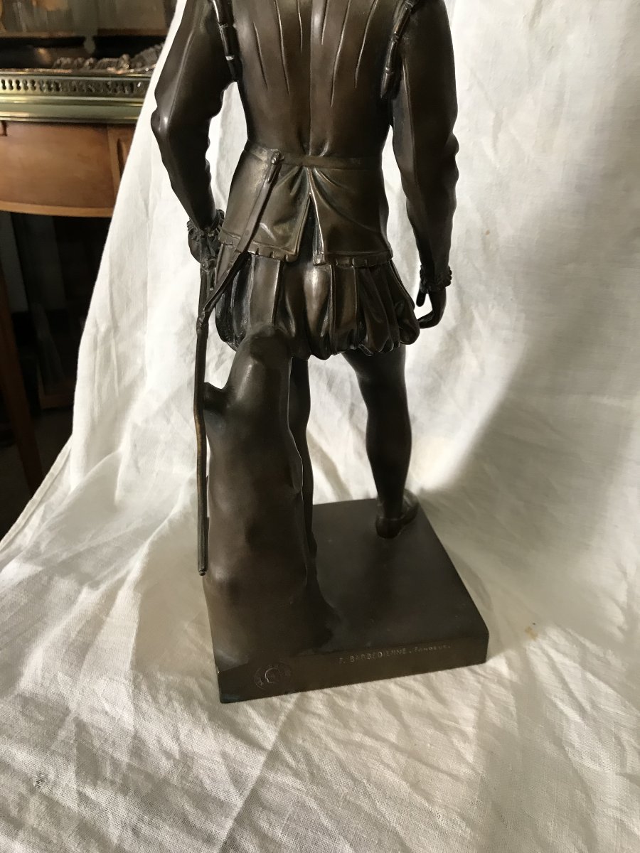 Large Bronze Statue Of Henri IV As A Child, After Bosio; Reduced Scale By Collas, F. Barbedienne, Foundry-photo-4