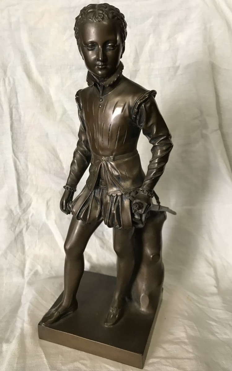 Large Bronze Statue Of Henri IV As A Child, After Bosio; Reduced Scale By Collas, F. Barbedienne, Foundry