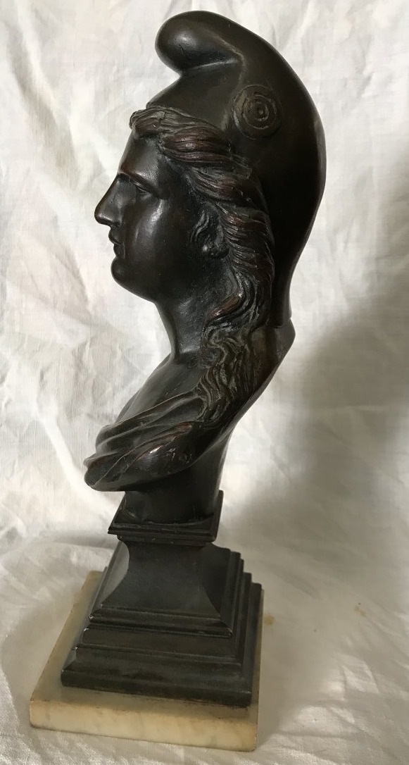 Buste de Marianne en Bronze avec date 1870 sur terrasse en marbre-photo-4