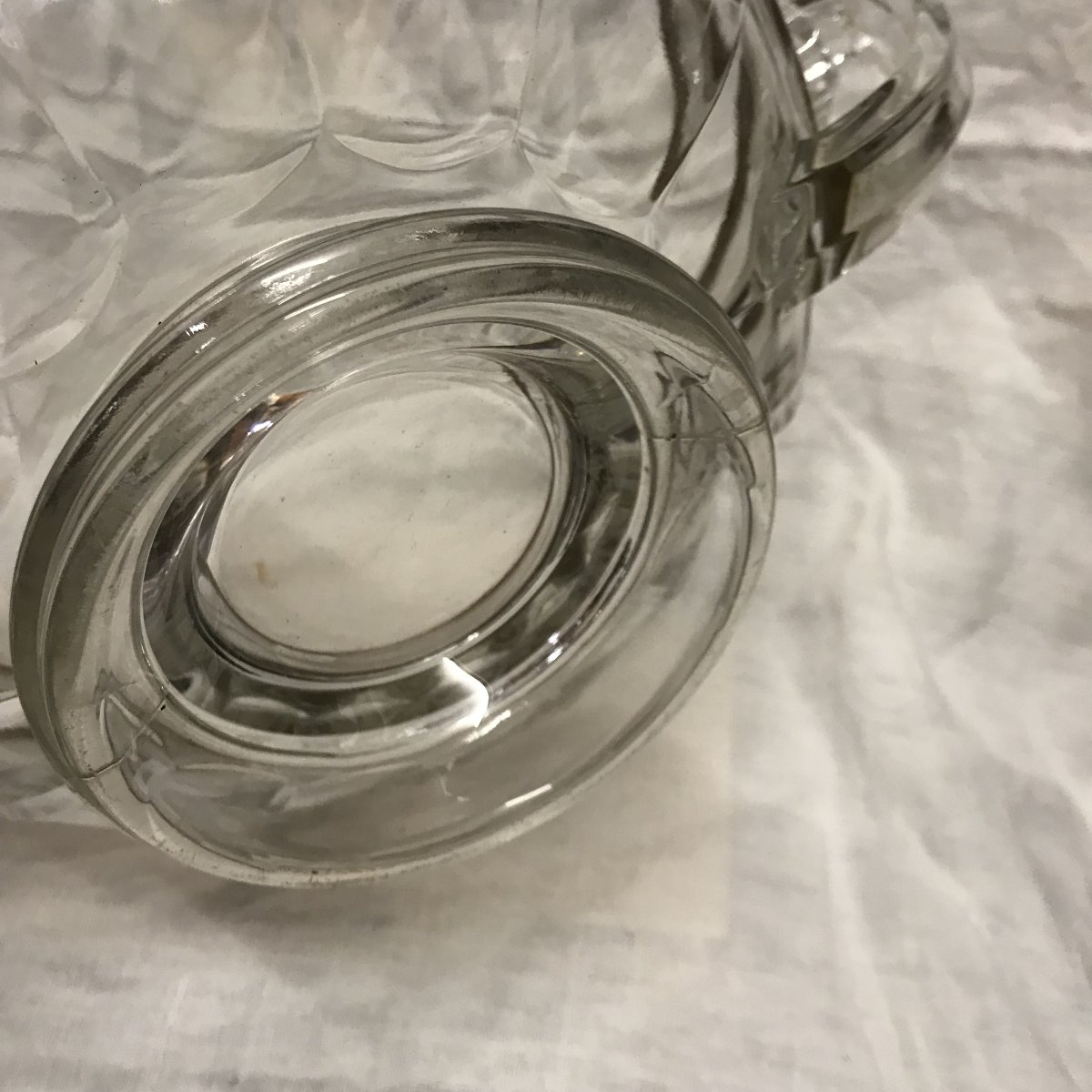 Val Saint Lambert Art Deco Crystal Fruit Bowl  Solid Silver Rim, Minerve 1st-photo-5