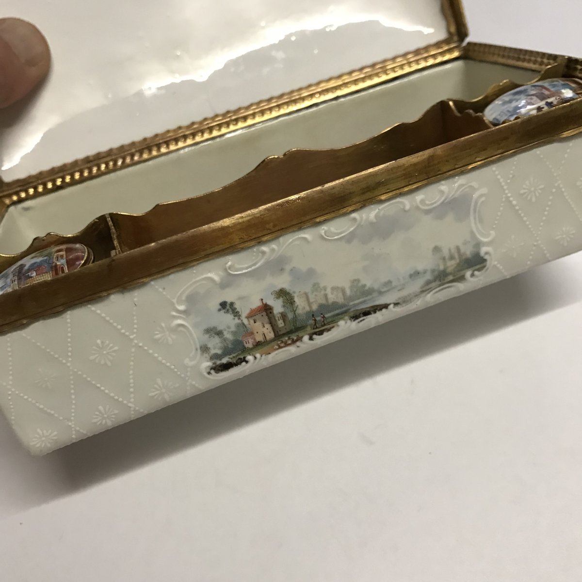Grand Coffret d'écriture de voyage Anglais en email sur cuivre époque 18éme vers 1770-photo-2