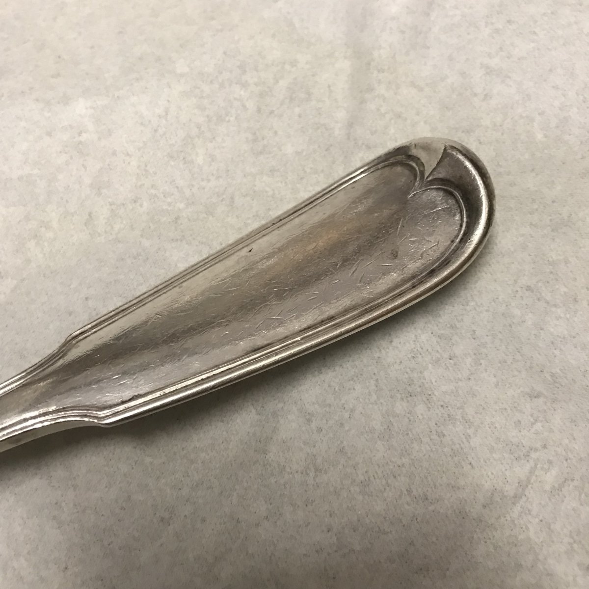 Large Solid Silver Stew Spoon, 38.5 Cm!! 267 G, 18th Century, Hallmark To Be Identified-photo-2