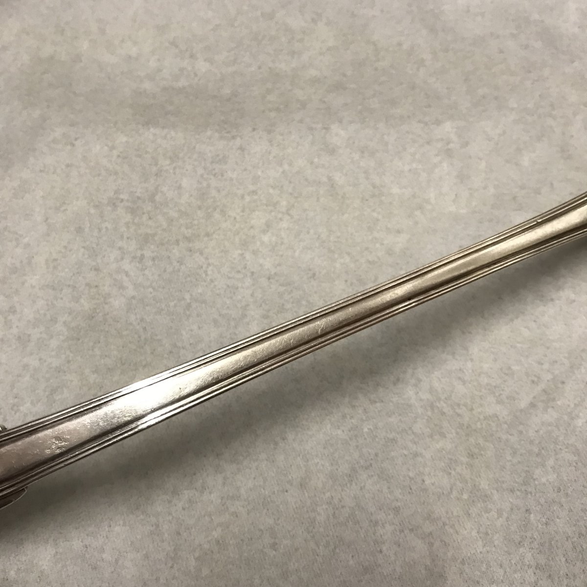 Large Solid Silver Stew Spoon, 38.5 Cm!! 267 G, 18th Century, Hallmark To Be Identified-photo-4