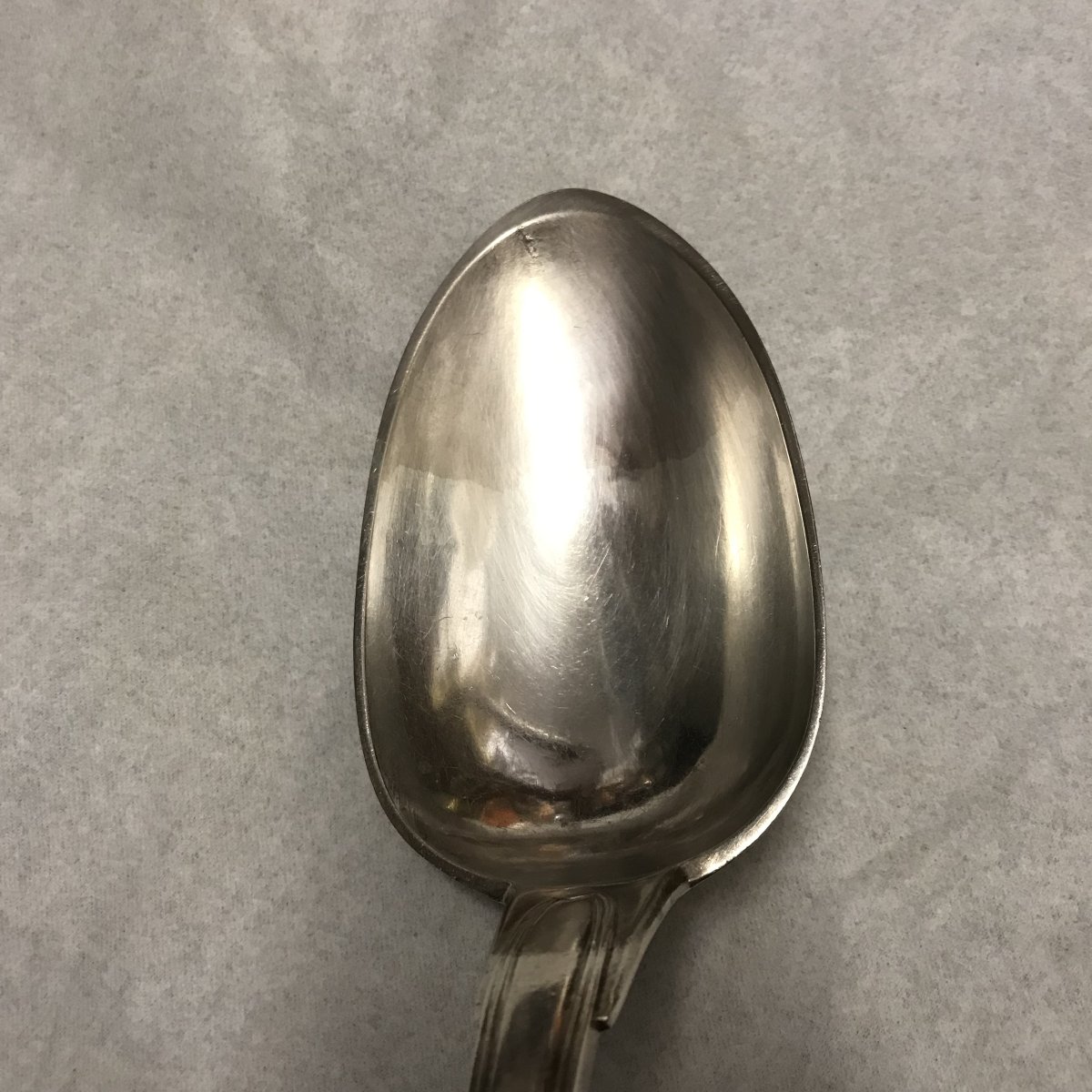 Large Solid Silver Stew Spoon, 38.5 Cm!! 267 G, 18th Century, Hallmark To Be Identified-photo-2