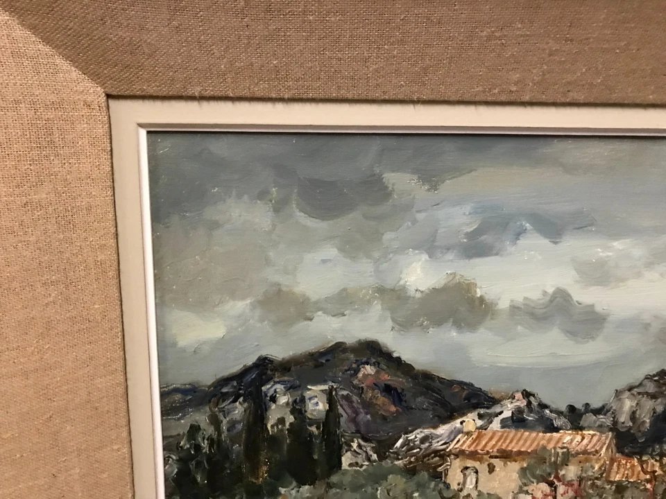 Jean Rigaud (1912-1999)  tableau Huile sur Toile Provence Les Baux Le Mas  signé et daté 1970-photo-3