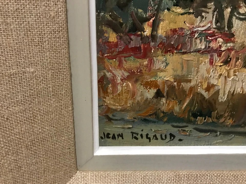 Jean Rigaud (1912-1999)  tableau Huile sur Toile Provence Les Baux Le Mas  signé et daté 1970-photo-5