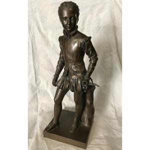 Grand Bronze Henri IV enfant d'après Bosio Réduction A Collas F Barbedienne Fondeur
