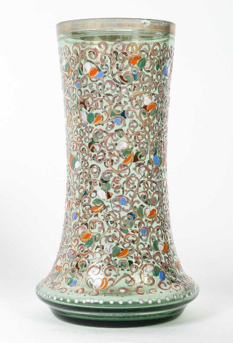 Service De Table En Cristal De Moser Vert émaillés, XIXeme-photo-2