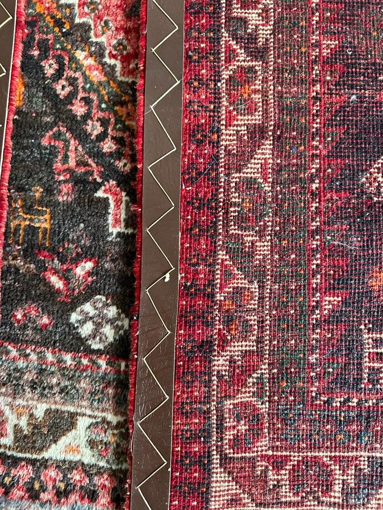 Tapis Perse (shiraz Yalami) En Très Bon état, De Couleurs Rouge Et Noir-photo-3