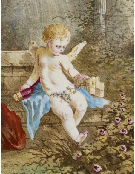 Tableau Peint Sur Porcelaine Du XIXe Siècle-photo-1