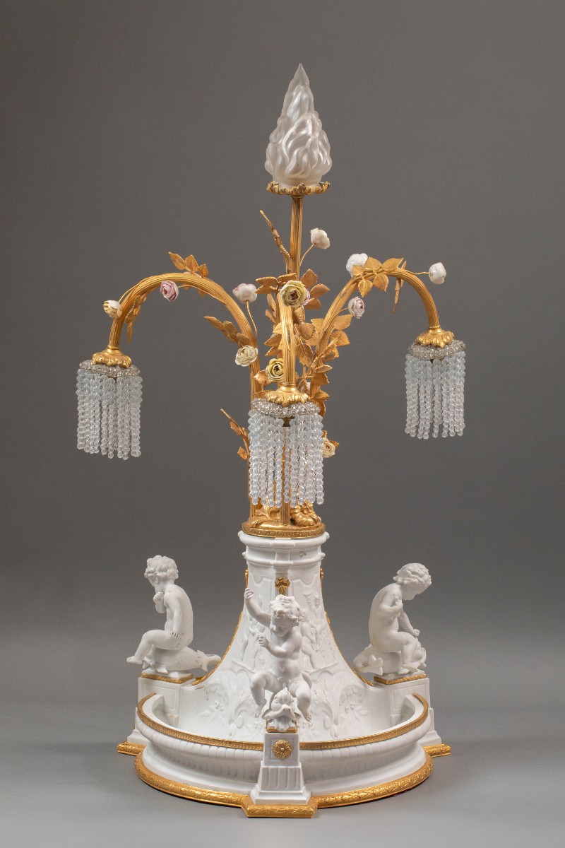 Centre de table en biscuit et bronze doré – époque Napoléon III