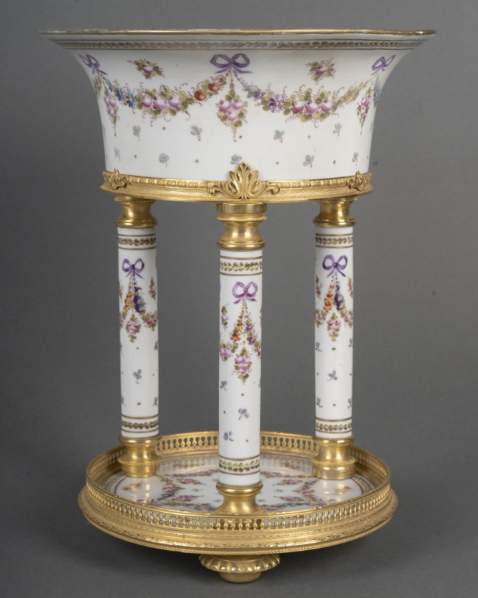 Jardinière en porcelaine et bronze doré – Style Louis XVI, époque XIXᵉ siècle-photo-4