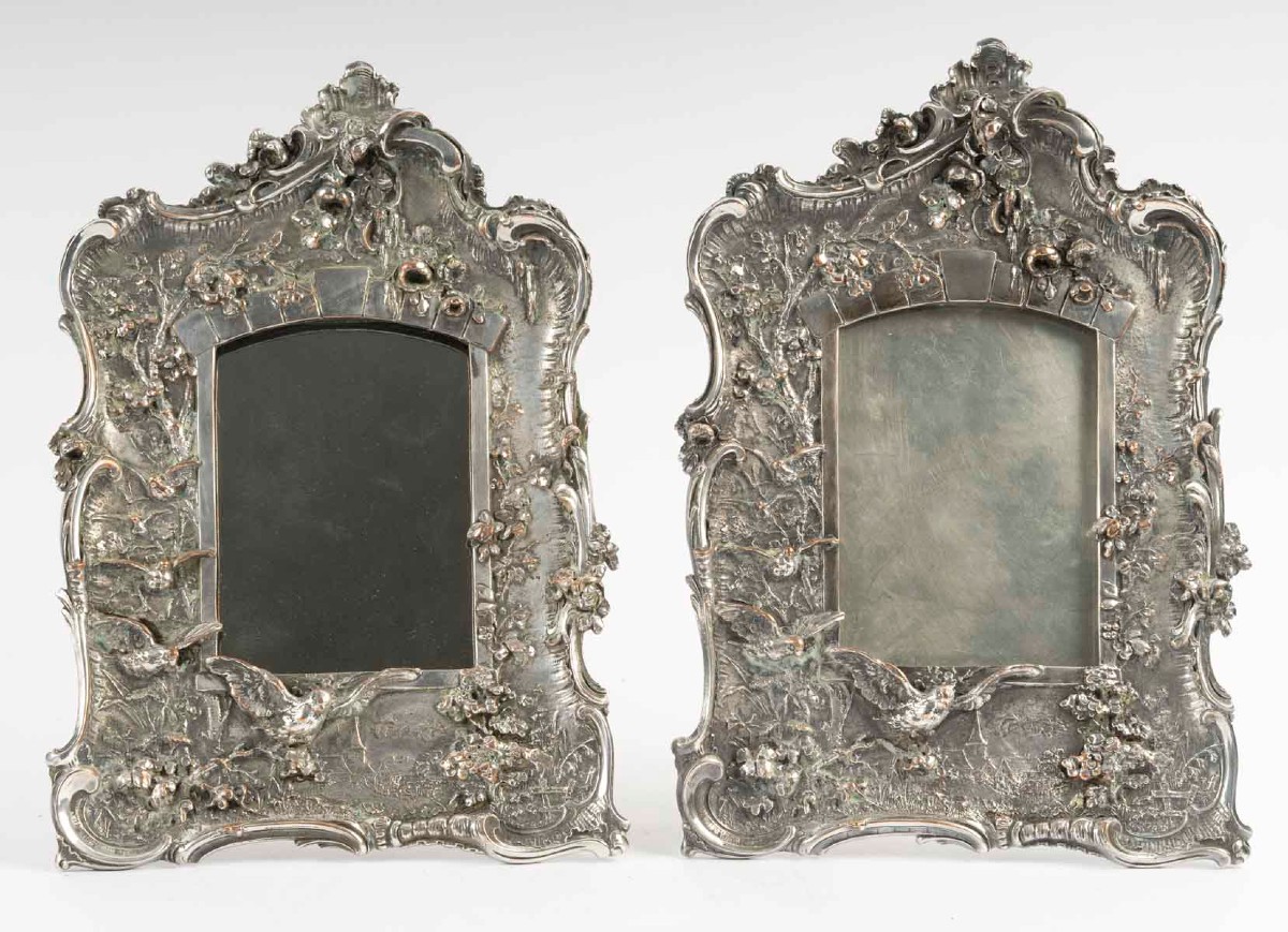 Pair Of Silvered Bronze Frames – Art Nouveau, Circa 1900