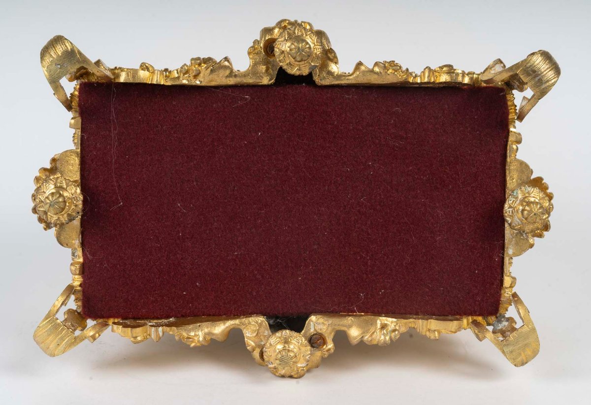 Coffret Boîte à Bijoux en Bronze Doré – Époque Napoléon III-photo-1