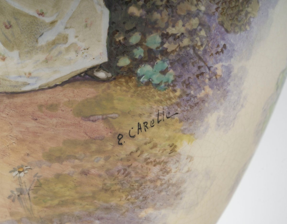 Vases, Pair Of Large Vases Decorated With Bouquets In Gilt Bronze – Napoleon III Period-photo-4