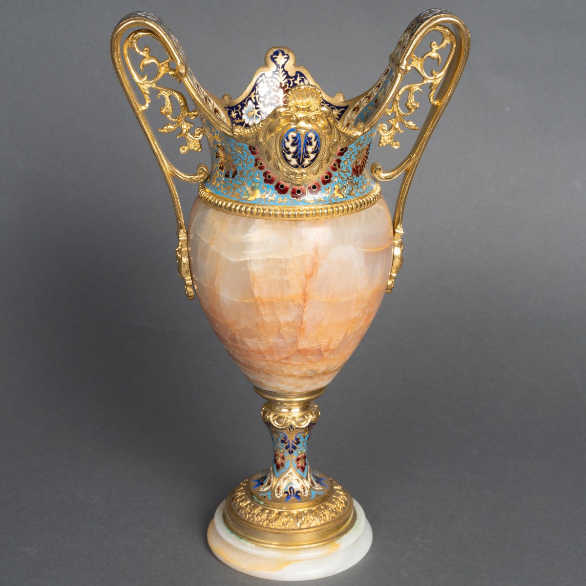 Vase In Onyx And Gilt Bronze With Cloisonné Enamels – Napoleon III Style, 19th Century